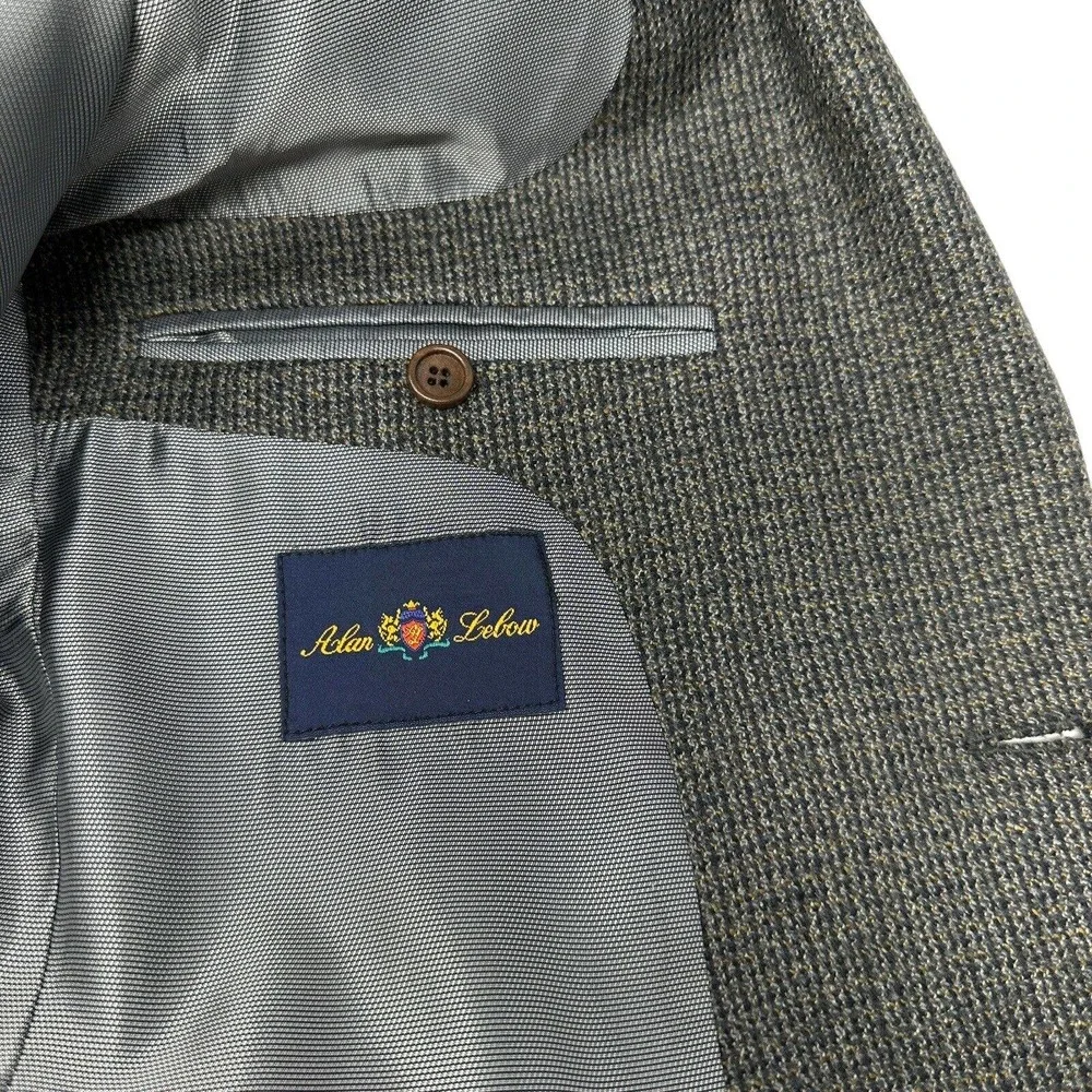 Alan Lebow 100% Luxury‎ Lambs Wool 2 Button Tweed Blazer 40R
